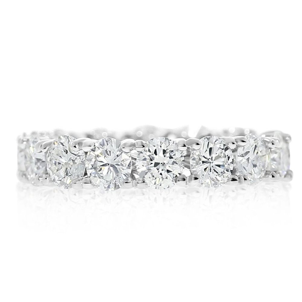 Diamond Eternity Ring Round 14K White Gold 3.90 TCW D/VS2